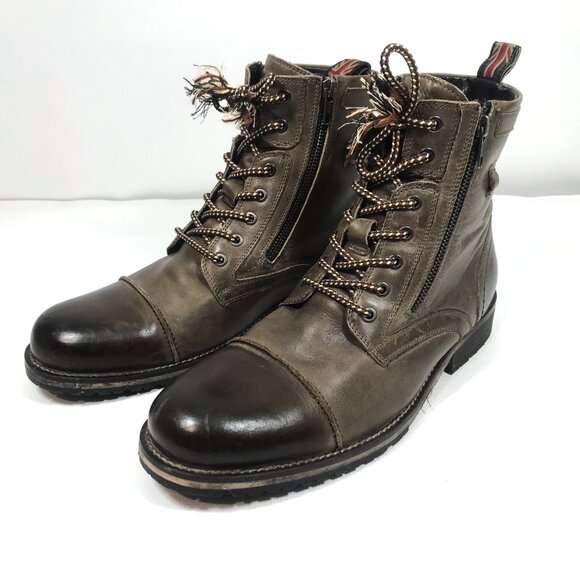 Testosterone Leather Cap Toe Logger Boots Brown Men Size 11 - Picture 4 of 14
